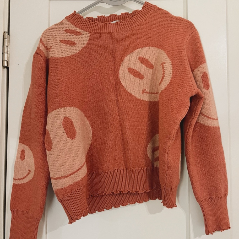 Smiley Face Pink Sweater